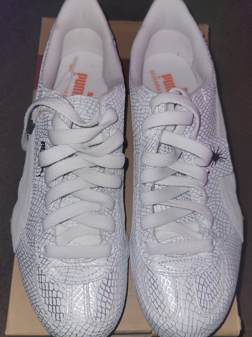 Miharo Yashiro X PUMA men’s White Snake-Print Lace-Up Sneakers
